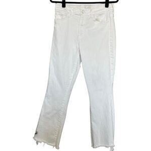 MOTHER Straight Leg White Jeans